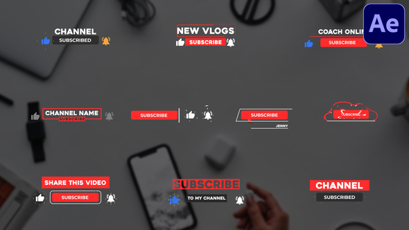 Youtube Subscribe Buttons - VideoHive 32323066