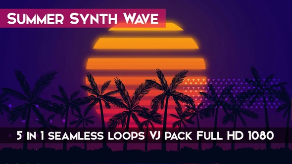Summer Synth Wave VJ Loops