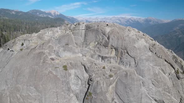 Moro rock in Sequoia National Park from the air, California, USA alt