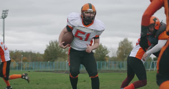 American Football, Football Team in the Game, Training Aggressive Opposition During the Game, the alt