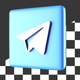 Spinning Loop 3d Telegram Logo Alpha Channel