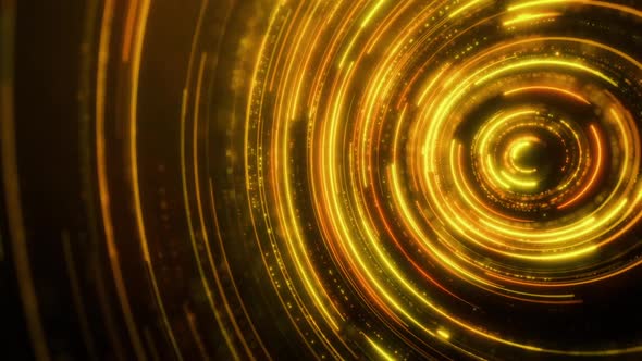 Gold Neon Circles Abstract Futuristic Hi-tech  alt