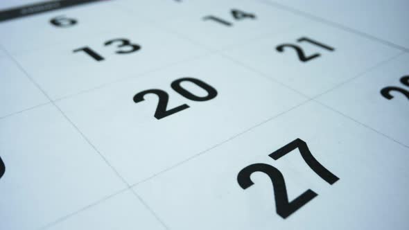 Business Working Day Calendar. Woman Marking Day on Calendar with Marker alt