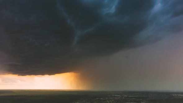 Aerial View Storm Cloudy Rainy Sky alt