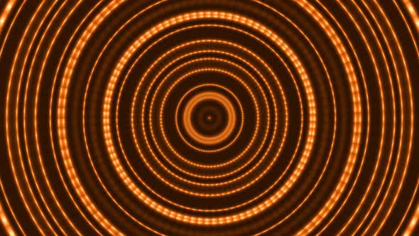 Abstract Orange Circle Waves Loop Background