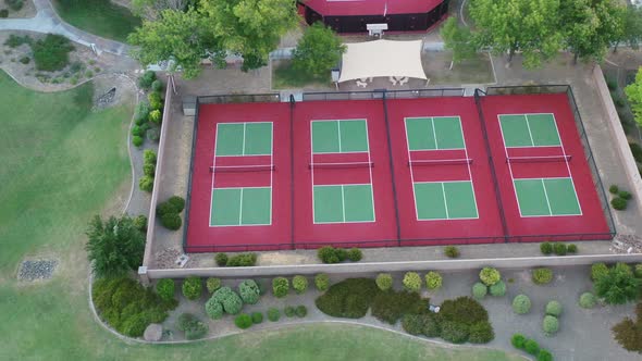 Aerial View Of Tennis Courts