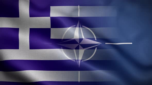 Nato Greece Flag Loop Background 4K