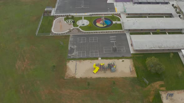 Flying Over An Empty School