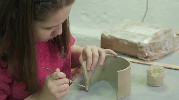 Children's Master Class in Clay Modeling. Ceramic Workshop