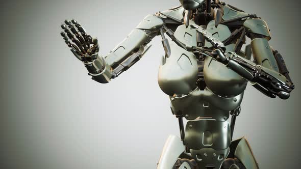 Sci-fi Robot Woman Animation in the Digital World of the Future alt