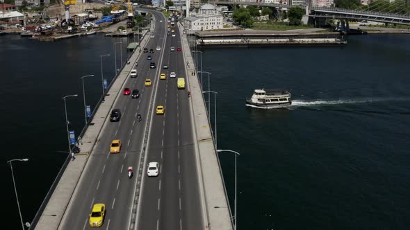 Istanbul Bosphorus And Golden Horn Bridge Aerial View 