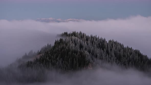Cinematic Time Lapse of  Fog  at Sunrise 