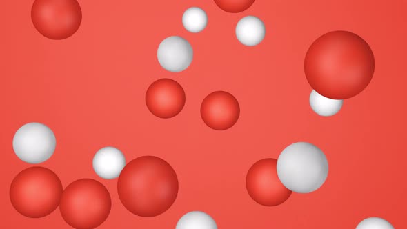 Colorful coral background loop with 3d shapes