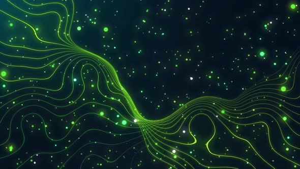 Motion Graphics Background Glowing Particle Animation Green Line