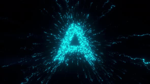 M Letter With Futuristic Particles 4k alt