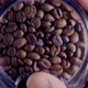 Closeup Coffee Seeds Grinding in Electrical Grinder Top View - VideoHive Item for Sale