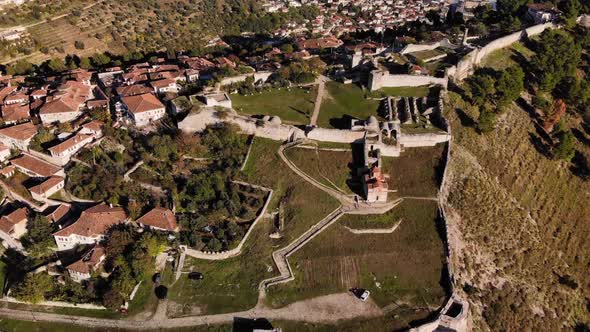 Aerial View of the Old Fortress in Mountains