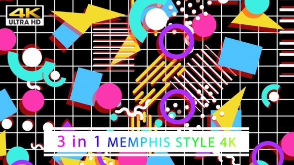 90's Memphis Style 4K (Black)