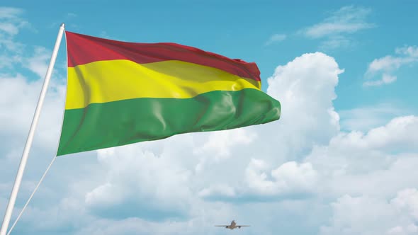Airliner Approaches the Bolivian Flag alt
