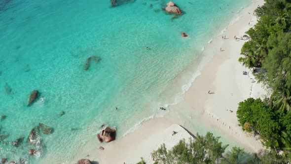 Beach Anse Lazio, Praslin Island, Seychelles (authorized flight) alt
