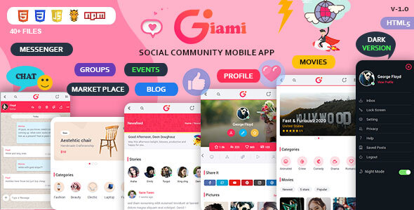 Giami Social Network - ThemeForest 28024016