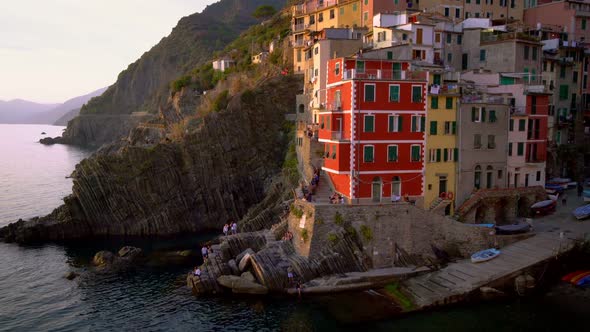 Riomaggiore, Cinque Terre, Italy at Sunset alt