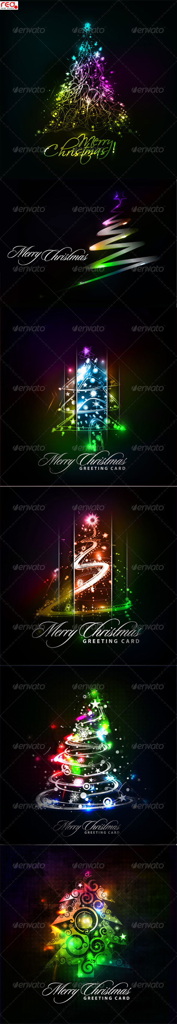 Christmas Tree Background Set - Christmas Seasons/Holidays