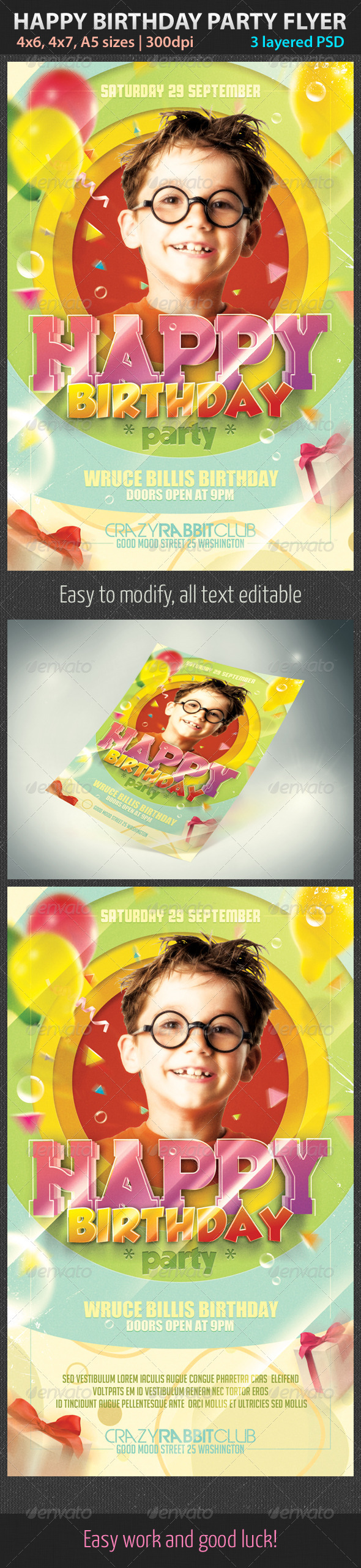 Happy Birthday Party Flyer - Holidays Events