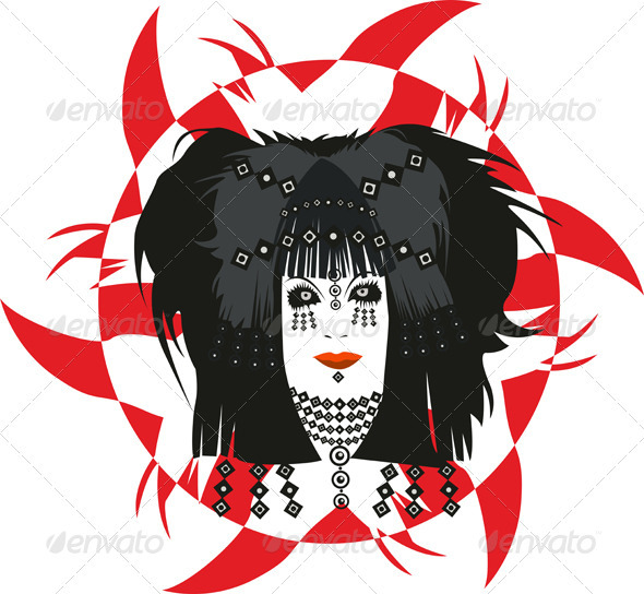 Girl Face Witch Sign - People Characters