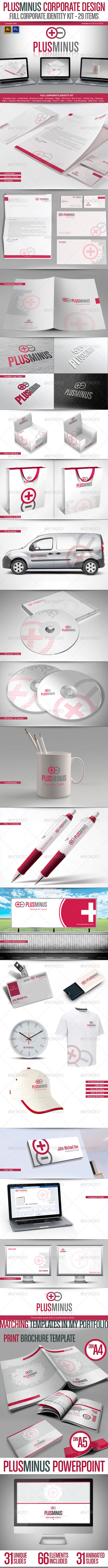 Full Corporate Identity Kit - Plusminus Series - Stationery Print Templates