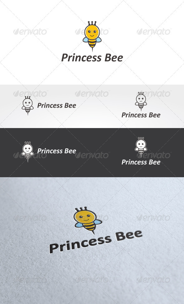 Princess Bee Logo Template - Animals Logo Templates