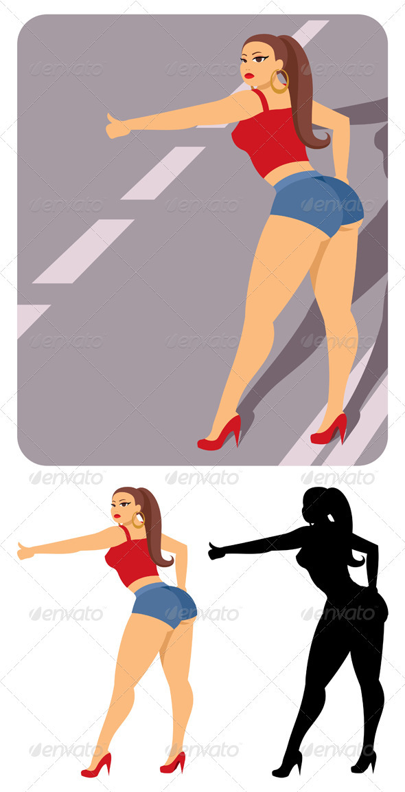 Sexy Hitch Hiker By Malchev Graphicriver 