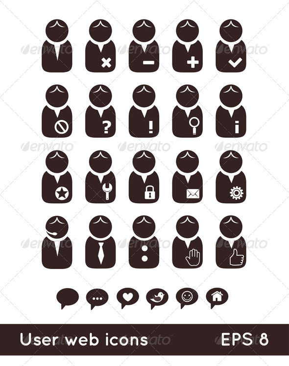User Web Icons With Speech Bubbles - Web Elements Vectors