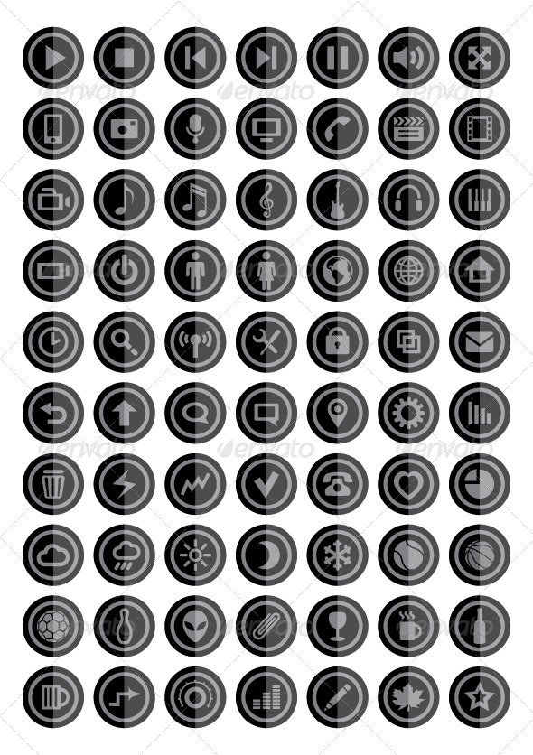 Icons and pictograms set - Web Elements Vectors