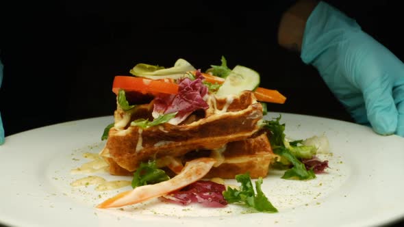 Appetizing Sandwich. Close-up. alt