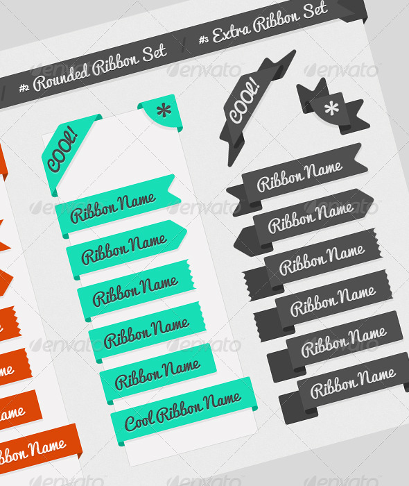 Website Web Element Ribbons - Miscellaneous Web Elements