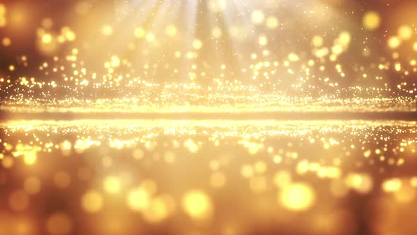 Golden Particle Background