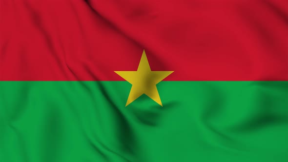 Burkina flag seamless waving animation