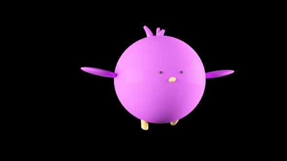  Cartoon Pink Bird  alt