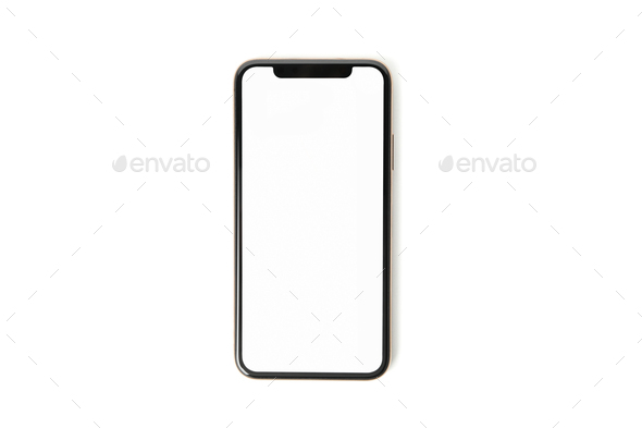 Phone with empty screen isolated on white background - Stock Photo - Images