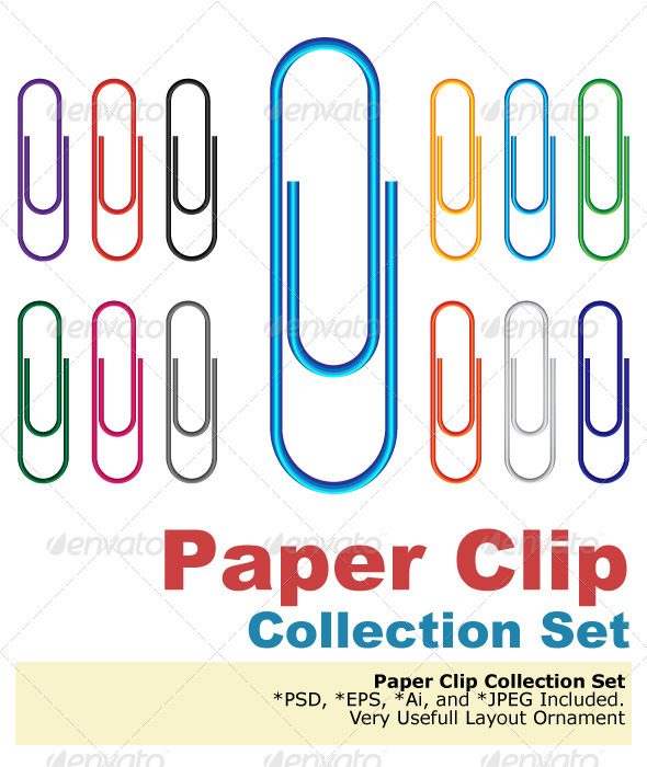 Paper Clip Multi Colored - Decorative Symbols Decorative