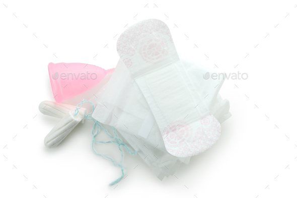 Concept of menstruation isolated on white background - Stock Photo - Images