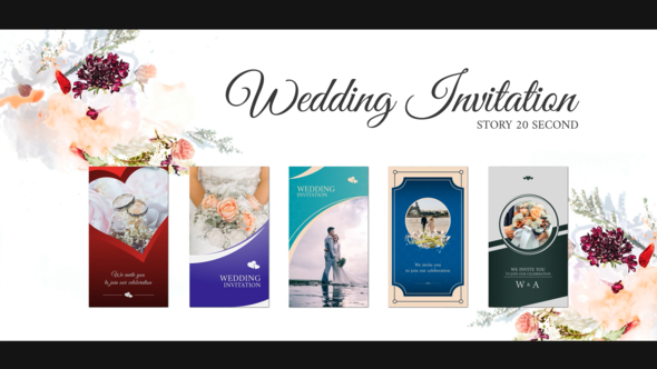 Instagram Story Wedding Invitation Elements template preview
