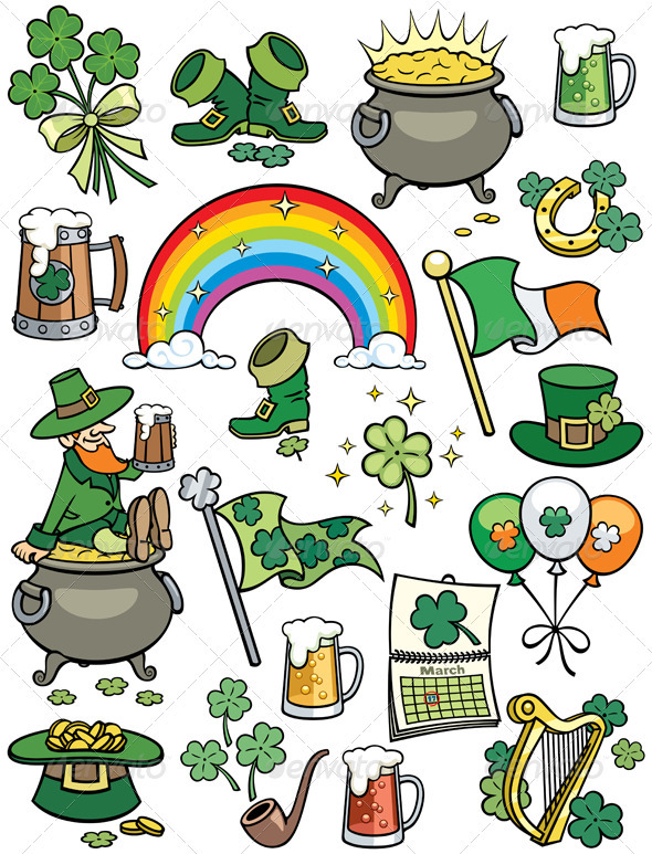 Saint Patrick's Day Elements - Objects Vectors