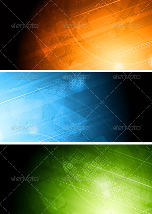 Hi-tech banners collection - Technology Conceptual