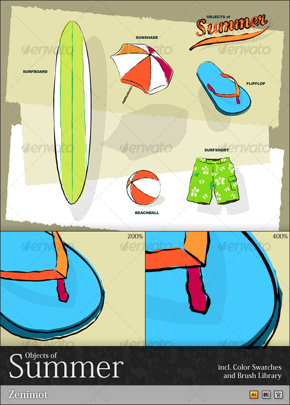 Objects of Summer - Objects Vectors