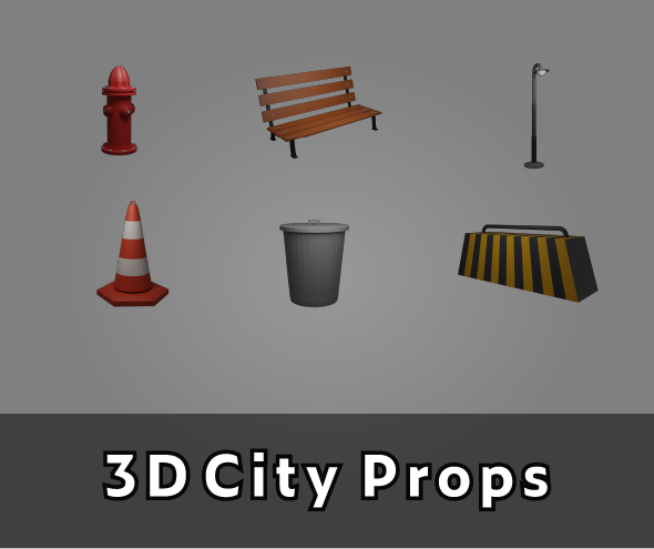 3D City Props - 3Docean 32389870