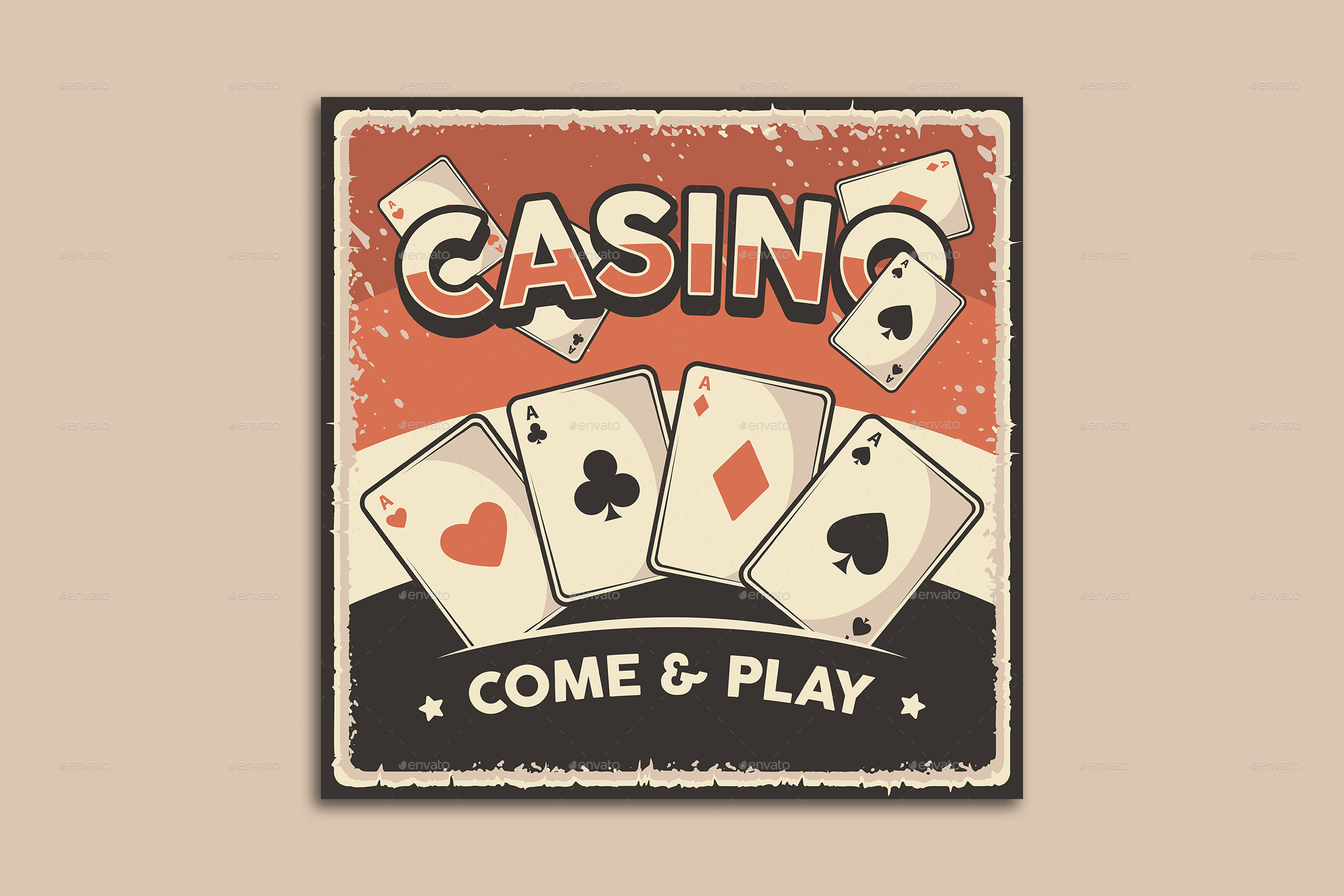 Retro Vintage Casino Poster, Vectors | GraphicRiver