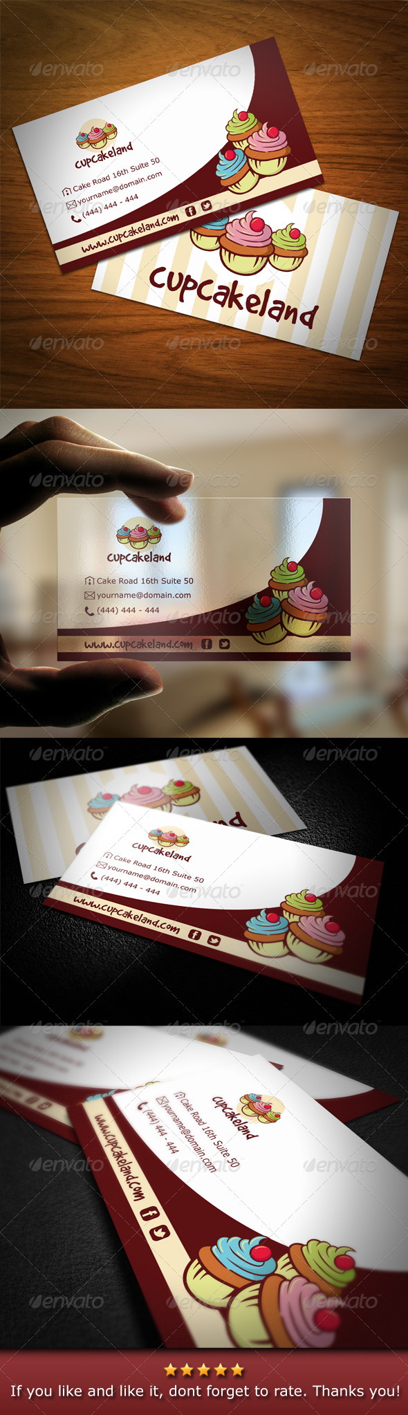 Cupcake Backery Business Card - Industry Specific Business Cards
