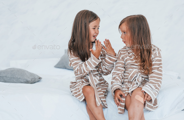 Two cute little girls Stock Photo